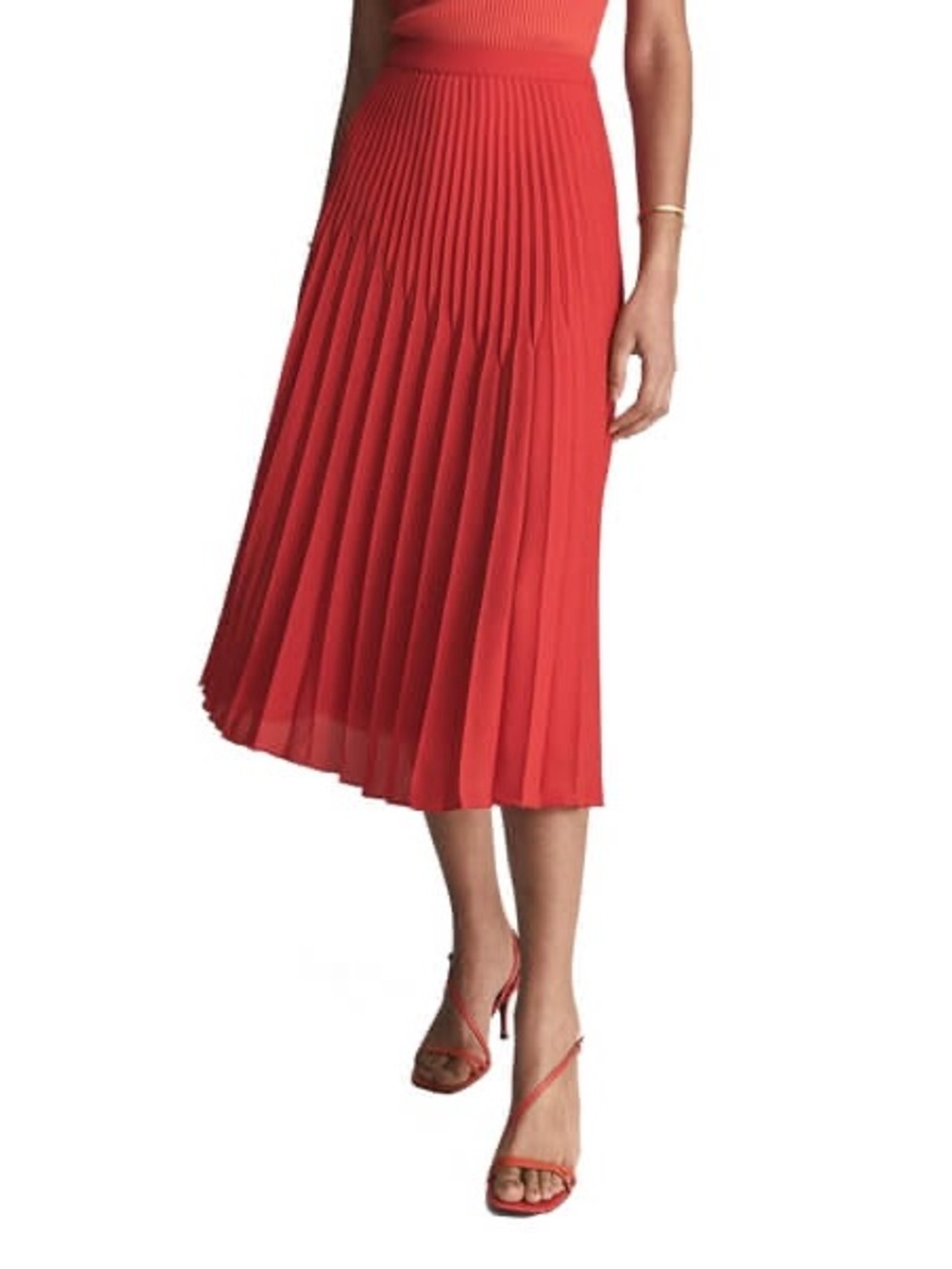 REISS Izzie Pleated Midi Skirt